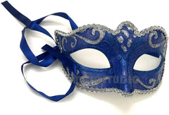 Silver Blue Masquerade Ball Mask Pair Cosplay Prom Dance Birthday Party Wear or Deco