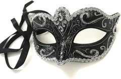 Black Silver Masquerade Ball Mask Pair Cosplay Prom Dance Birthday Party Wear or Deco