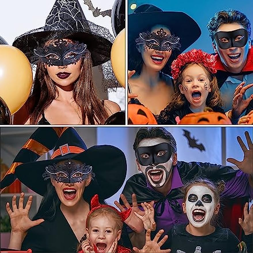 Couple Masquerade Mask for Women Venetian Halloween Half Mask Mardi Gras Mask for Men and Women