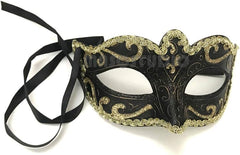 Black Gold Masquerade Ball Mask Pair Cosplay Prom Dance Birthday Party Wear or Deco