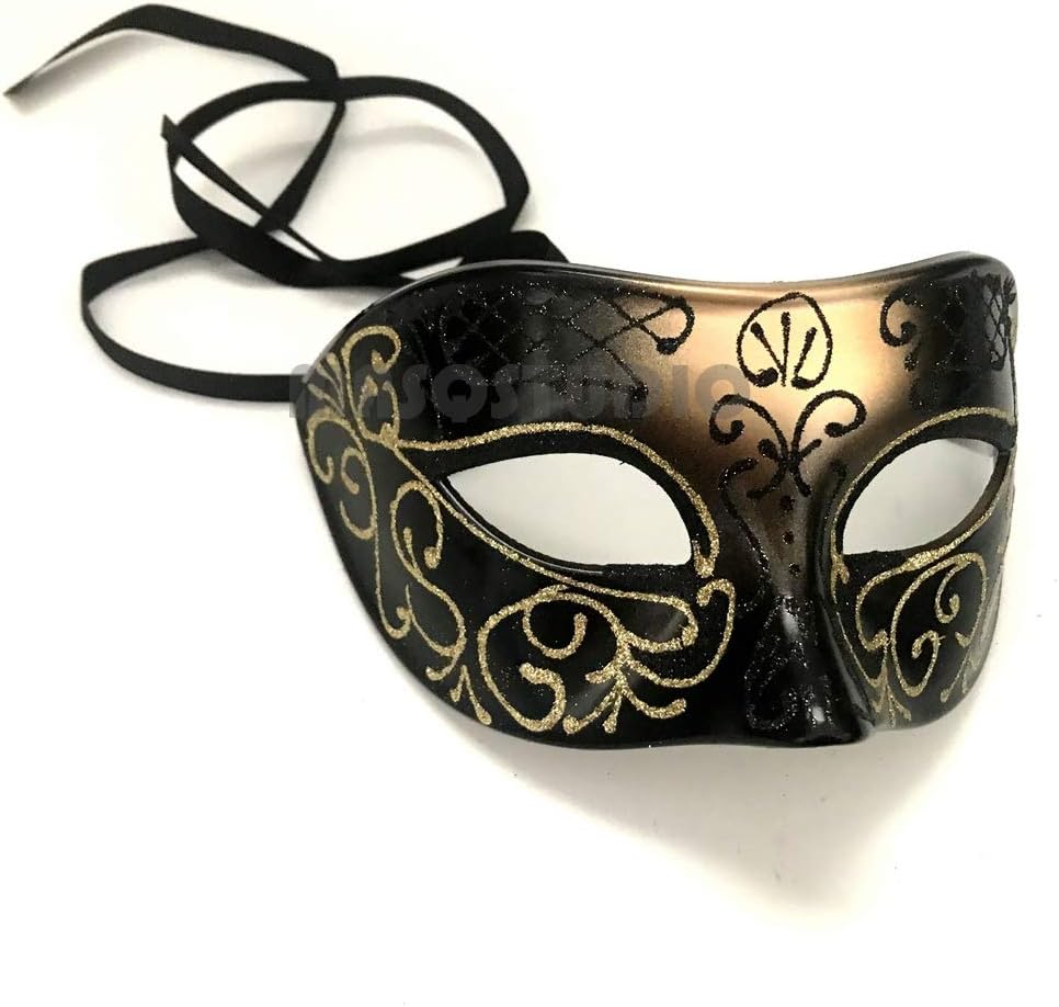 Black Gold Masquerade Ball Mask Pair Cosplay Prom Dance Birthday Party Wear or Deco