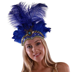 Show Girl Carnival Festival Masquerade Party Headpiece Ostrich Feather Headband Headdress