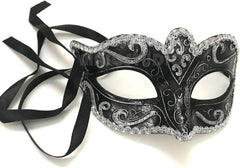 Black Silver Masquerade Ball Mask Pair Cosplay Prom Dance Birthday Party Wear or Deco