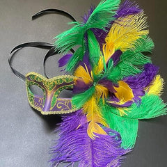 Masquerade Feather Mask Show Girl Mardi Gras Carnival Costume Cosplay dress up Party Wear