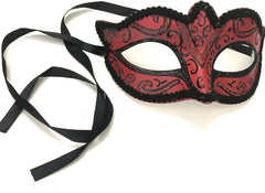 Red Masquerade Ball Mask Pair Cosplay Prom Dance Birthday Party Wear or Deco