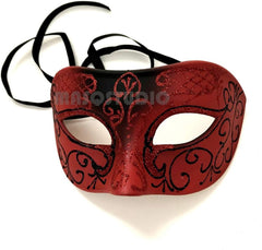 Couple Masquerade Ball Black Red Lace Mask Pair Feather Christmas New Year Party
