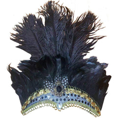 MASQSTUDIO Show Girl Carnival Festival Masquerade Party Headpiece Ostrich Feather Headband Headdress