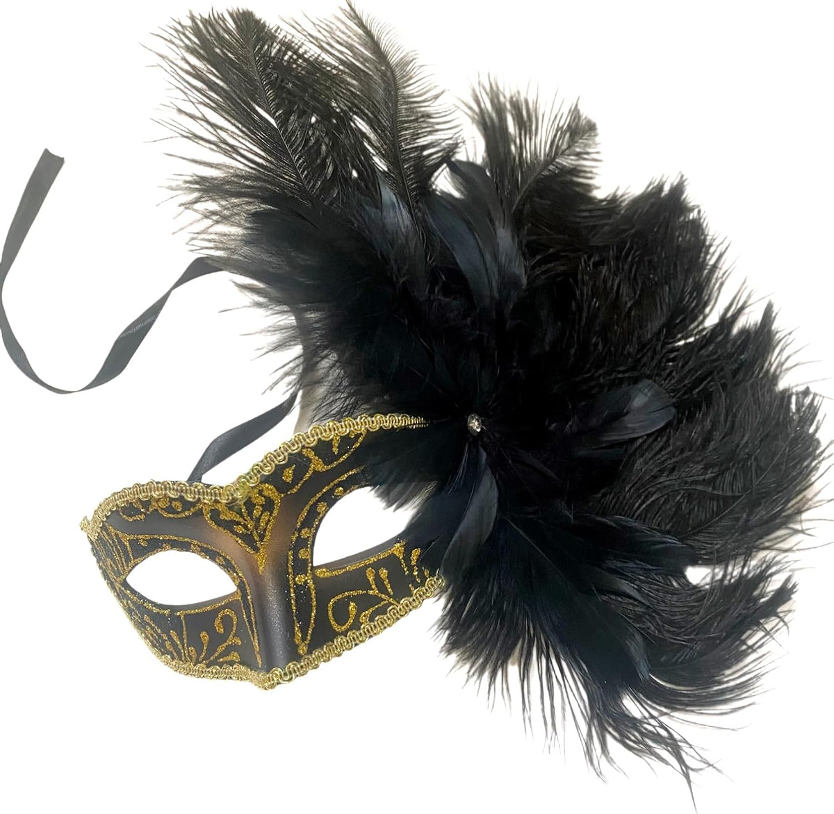 Masquerade Feather Mask Show Girl Mardi Gras Carnival Costume Cosplay dress up Party Wear