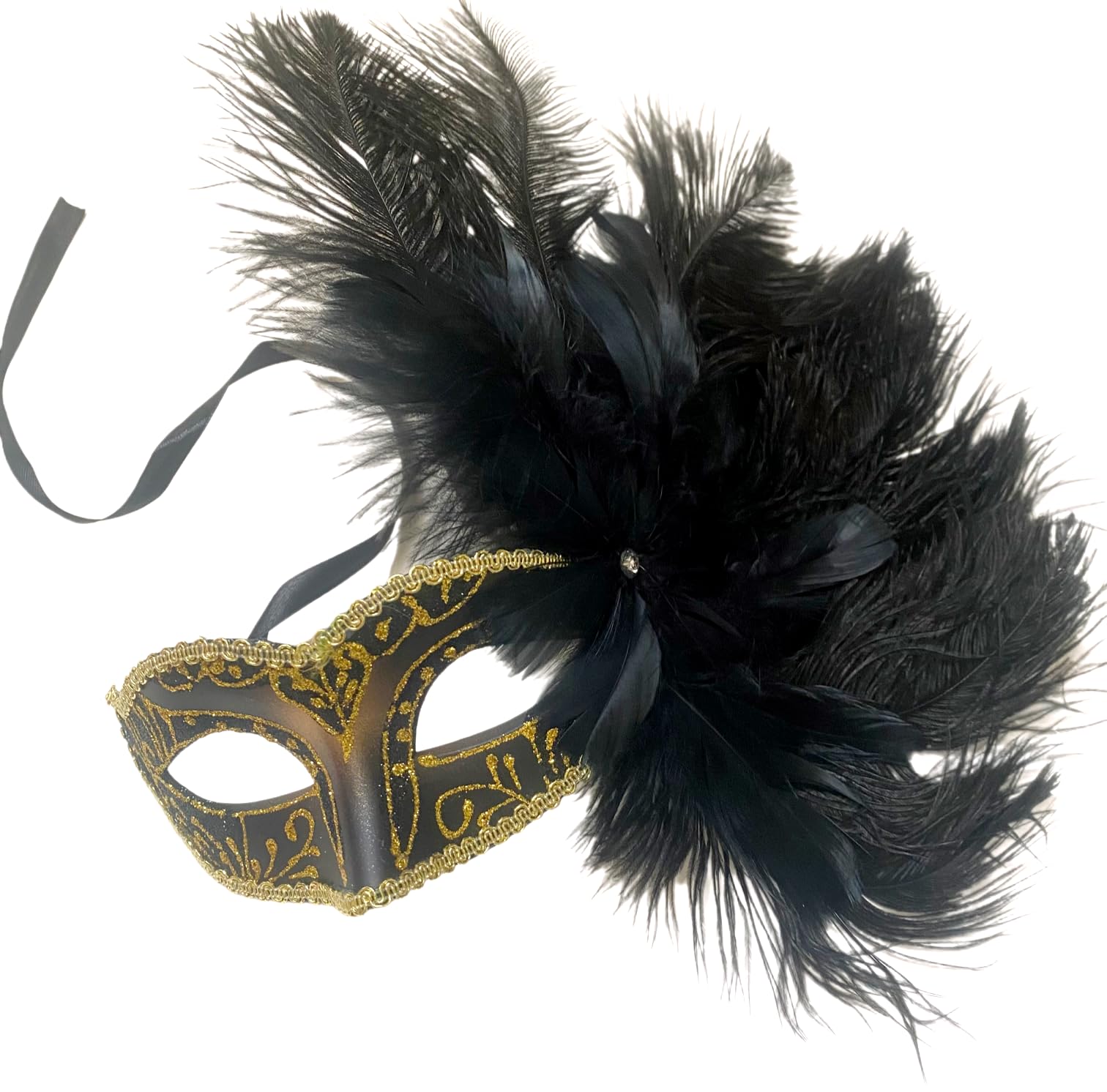 MASQ Masquerade Feather Mask Show Girl Mardi Gras Carnival Costume Cosplay dress up Party Wear