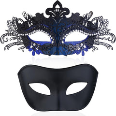 Couple Masquerade Mask for Women Venetian Halloween Half Mask Mardi Gras Mask for Men and Women