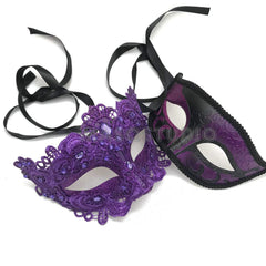 MASQ Brocade Lace Masquerade Ball Mask Pair Burlesque Mardi Gras Birthday Prom Wedding Party