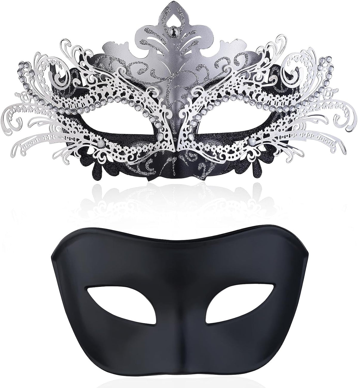 Couple Masquerade Mask for Women Venetian Halloween Half Mask Mardi Gras Mask for Men and Women