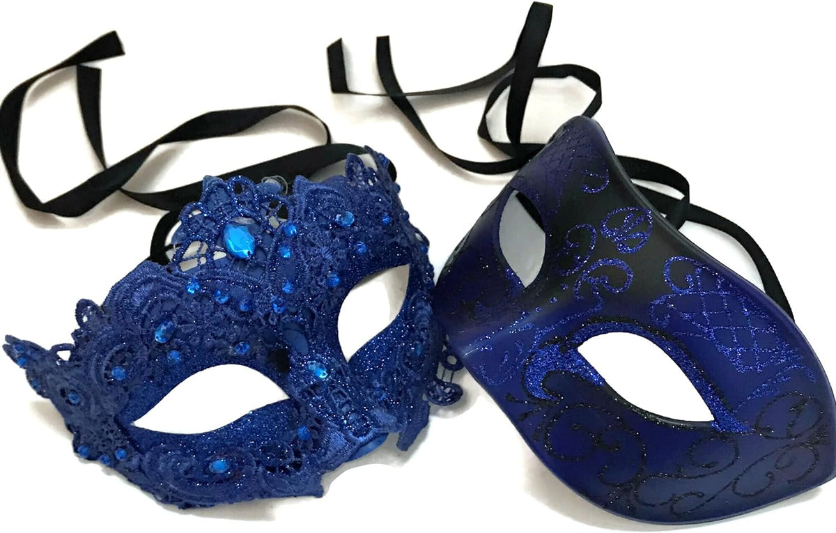 Brocade Lace Masquerade Ball eye Mask Pair Burlesque Mardi Gras Birthday Prom Wedding Party