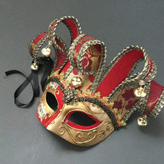Mardi Gras Masquerade Jolly Jester Mask Cosplay Dance Birthday Carnival Dress up Party Wear or Deco