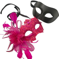 MASQ Brocade Lace Masquerade Ball Mask Pair Burlesque Mardi Gras Birthday Prom Wedding Party
