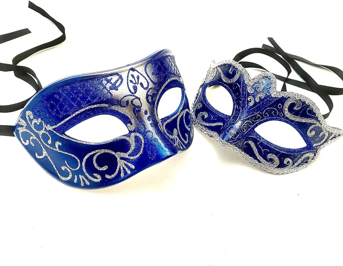 Couples Masquerade Ball Mask Cosplay Mardi Gras Prom Dance Birthday Dad Daughters Party Wear or Cake Topper