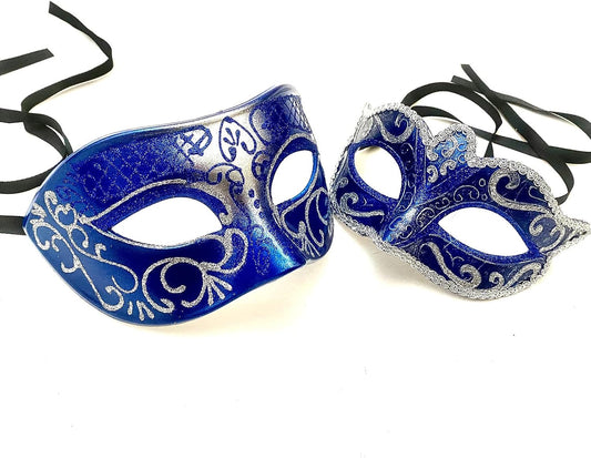 Couples Masquerade Ball Mask Cosplay Mardi Gras Prom Dance Birthday Dad Daughters Party Wear or Cake Topper