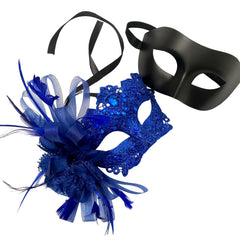 MASQ Brocade Lace Masquerade Ball Mask Pair Burlesque Mardi Gras Birthday Prom Wedding Party