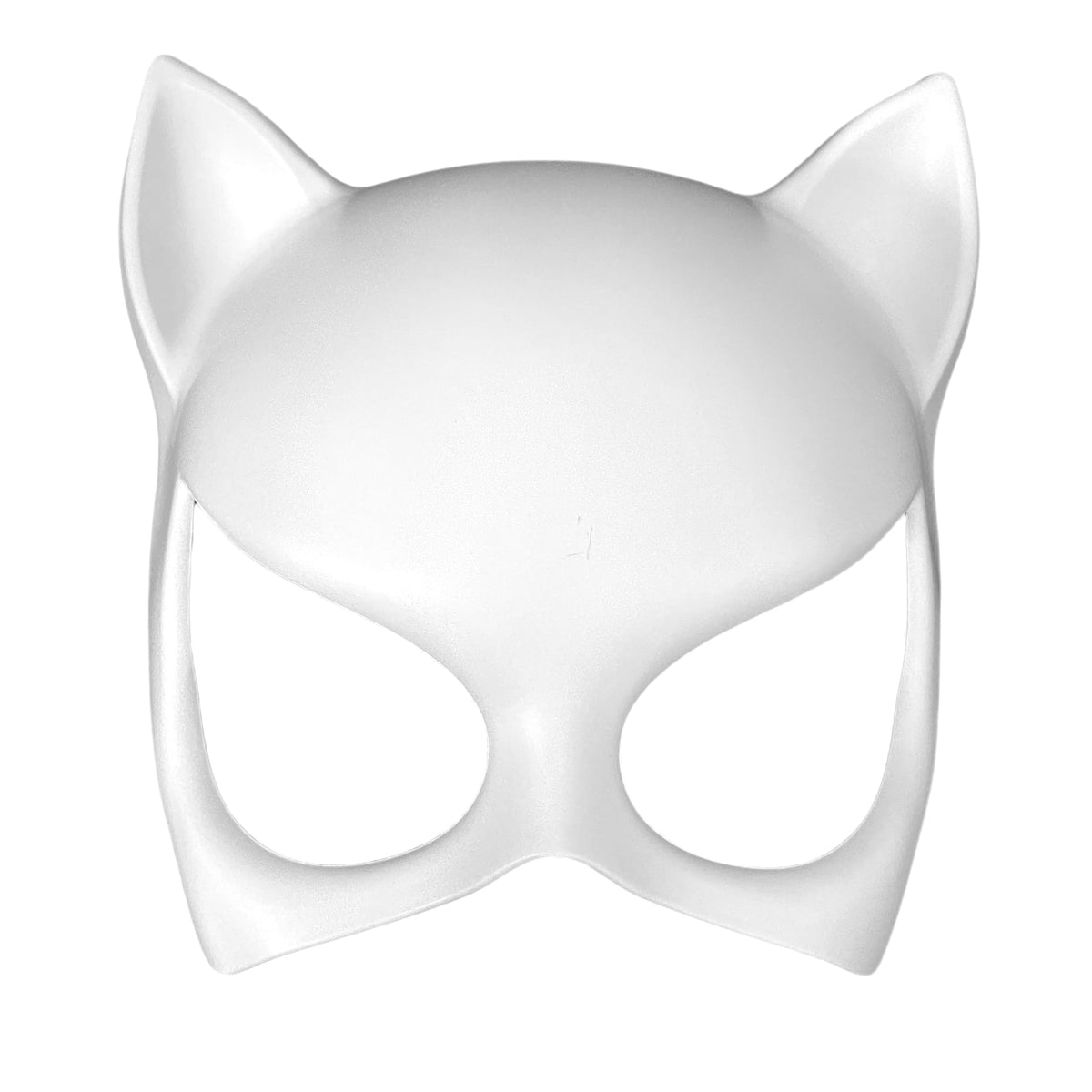 Plain white cat masquerade mask, front view