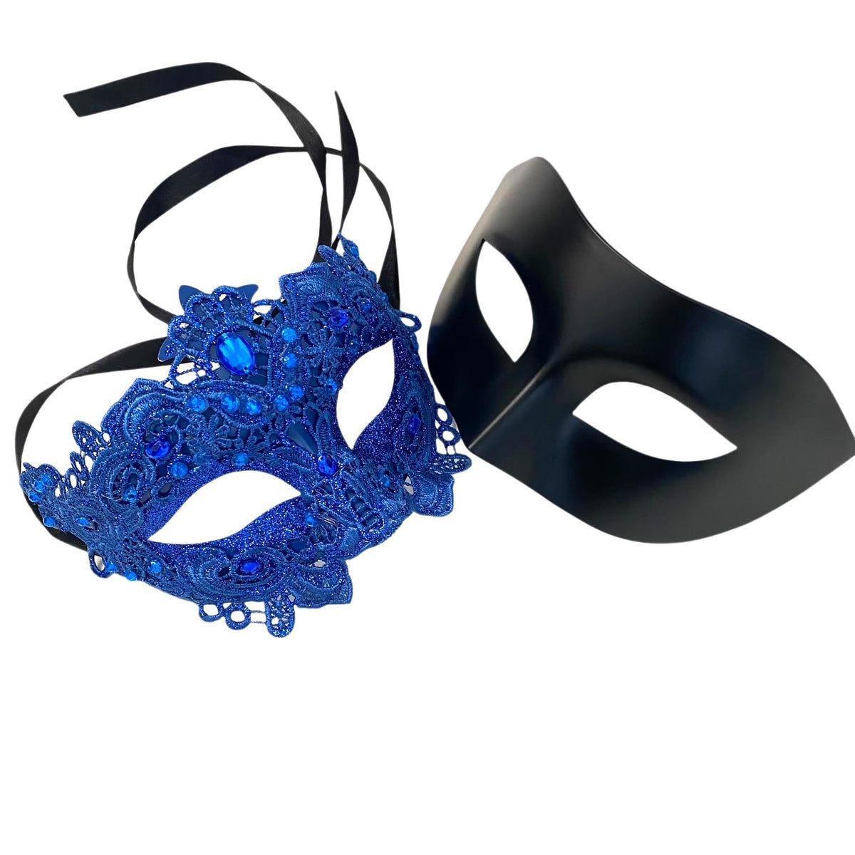 Masquerade mask image for style option Blue Black from Masquerade Mask Studio