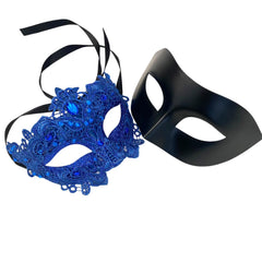 MASQ Brocade Lace Masquerade Ball Mask Pair Burlesque Mardi Gras Birthday Prom Wedding Party