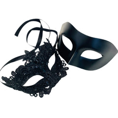 MASQ Brocade Lace Masquerade Ball Mask Pair Burlesque Mardi Gras Birthday Prom Wedding Party