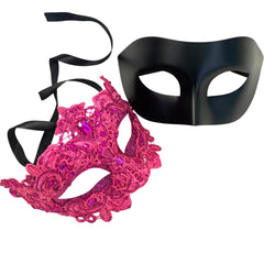 MASQ Brocade Lace Masquerade Ball Mask Pair Burlesque Mardi Gras Birthday Prom Wedding Party