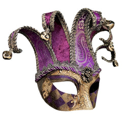 Unisex Mens Mardi Gras Vintage Harlequins Masquerade Jolly Jester Mask Cosplay Dance Birthday Carnival Party