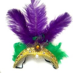 Show Girl Carnival Festival Masquerade Party Headpiece Ostrich Feather Headband Headdress