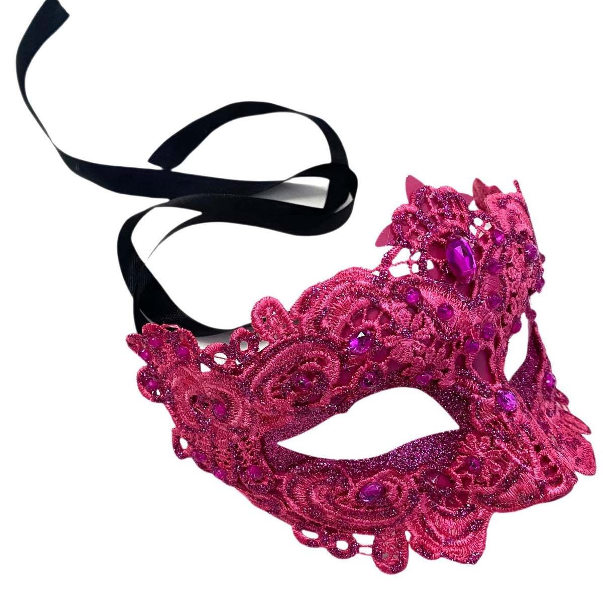 Masquerade mask image for style option Fuchsia Lace from Masquerade Mask Studio
