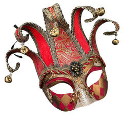 Unisex Mens Mardi Gras Vintage Harlequins Masquerade Jolly Jester Mask Cosplay Dance Birthday Carnival Party