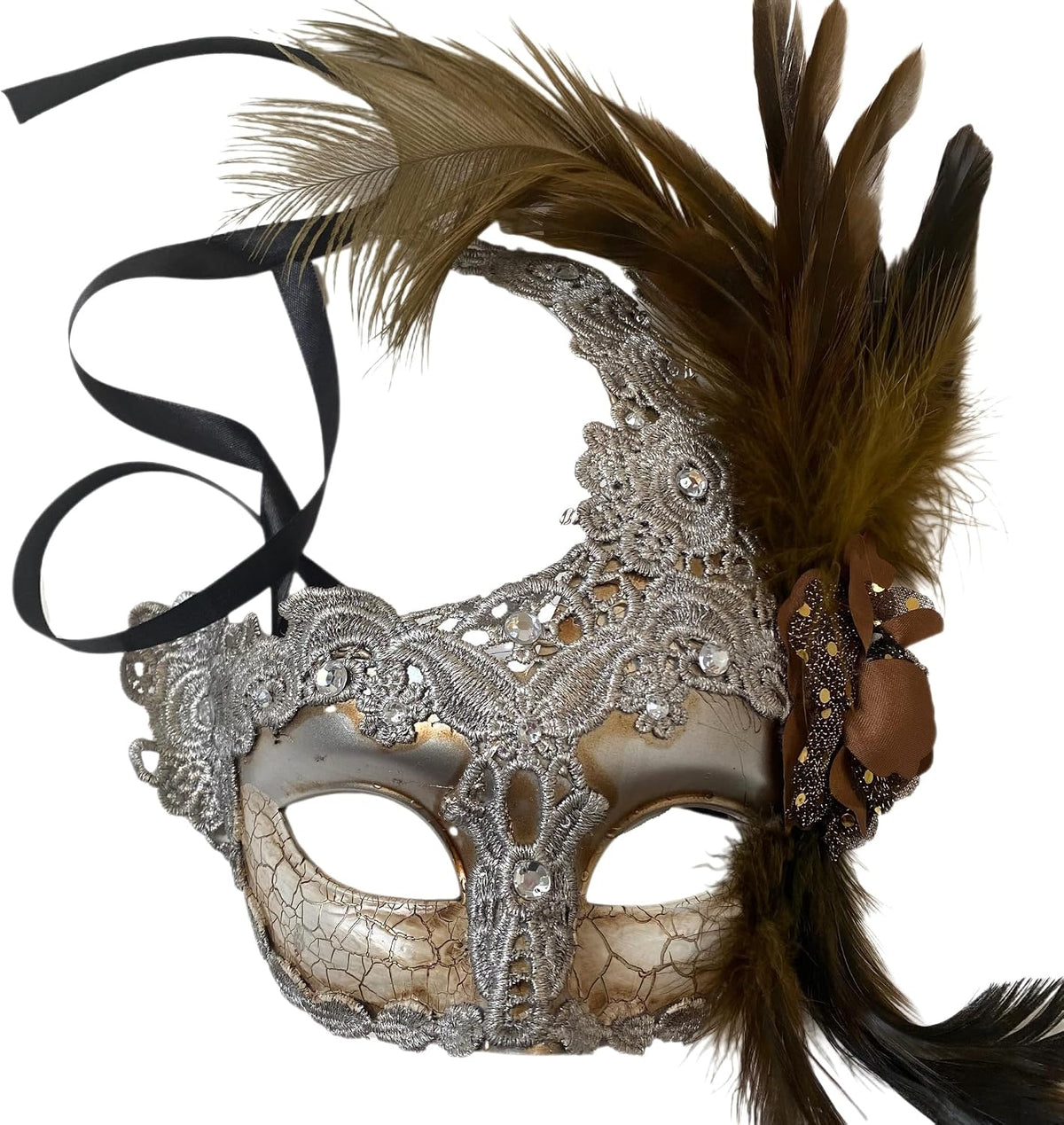 Brocade Lace Masquerade Ball Mask Burlesque Mardi Gras Birthday Prom Wedding Party