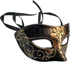 MasqStudio Mens Masquerade Mask Burlesque Dance Birthday Prom Party Black Tie Halloween Costume Dress Up