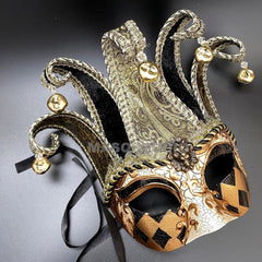 Unisex Mens Mardi Gras Vintage Harlequins Masquerade Jolly Jester Mask Cosplay Dance Birthday Carnival Party