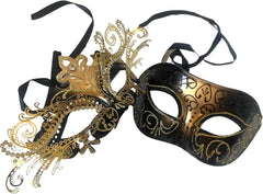 Masquerade Ball Mask Pair Dance Prom Burlesque Graduation Steampunk Birthday Anniversary Christmas New Year Party Wear