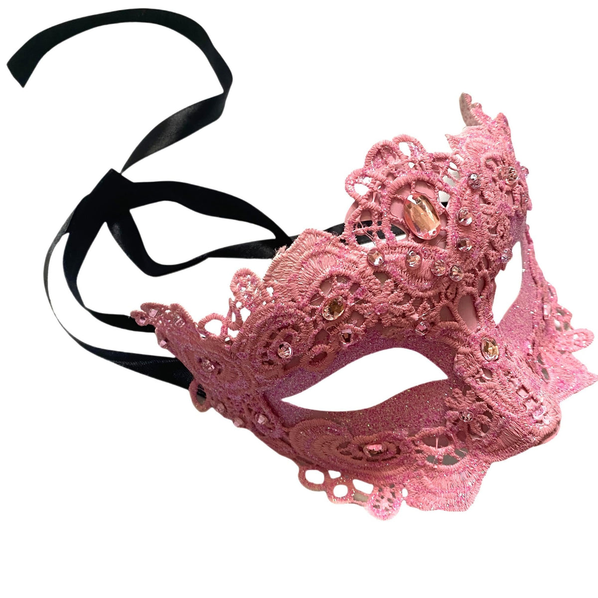 Masquerade mask image for style option Pink Lace from Masquerade Mask Studio