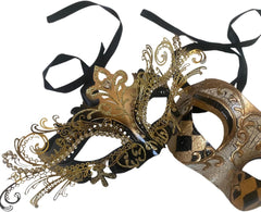 Masquerade Ball Mask Pair Dance Prom Burlesque Graduation Steampunk Birthday Anniversary Christmas New Year Party Wear