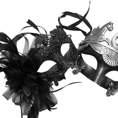 MASQ Brocade Lace Masquerade Ball Mask Pair Burlesque Mardi Gras Birthday Prom Wedding Party