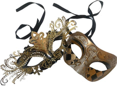 Masquerade Ball Mask Pair Dance Prom Burlesque Graduation Steampunk Birthday Anniversary Christmas New Year Party Wear