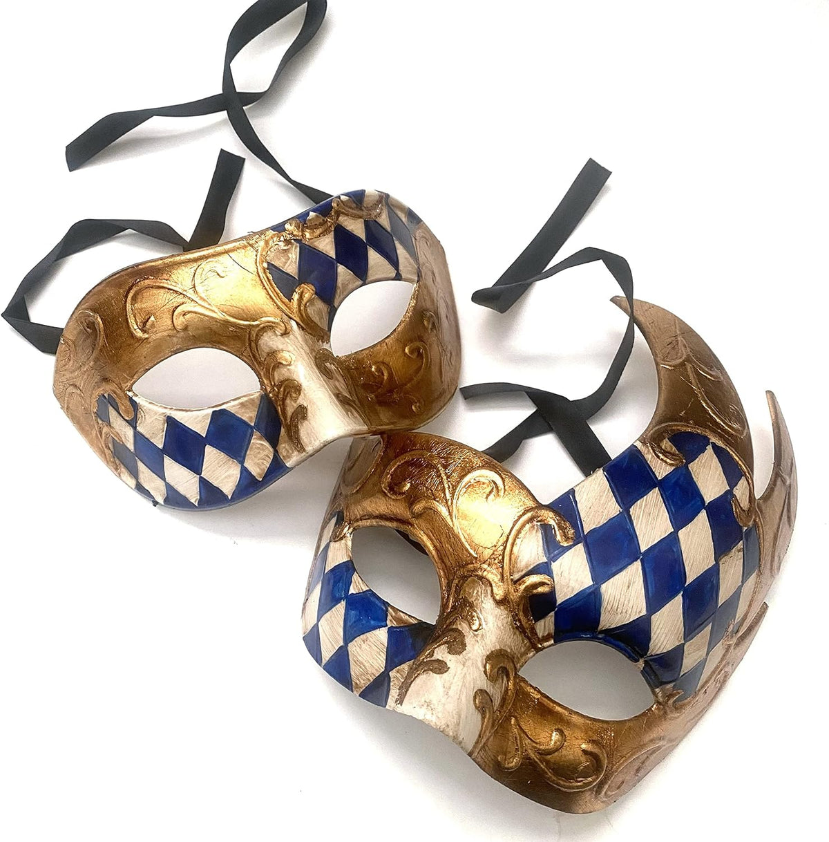 Masquerade Harlequin eye Mask Pair Cosplay Mardi Gras Carnival Wedding Dance Prom Anniversary Party