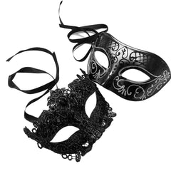 MASQ Brocade Lace Masquerade Ball Mask Pair Burlesque Mardi Gras Birthday Prom Wedding Party