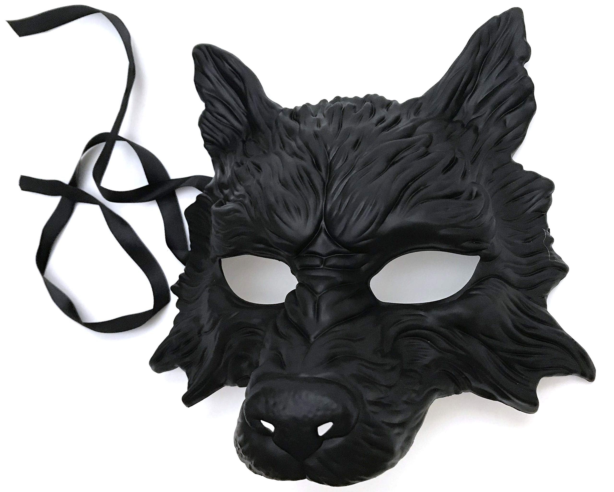 MasqStudio Black Wolf Mask Animal White Wolves Mask Masquerade Halloween Costume Cosplay Party mask