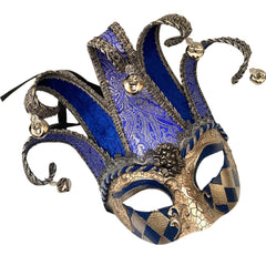Unisex Mens Mardi Gras Vintage Harlequins Masquerade Jolly Jester Mask Cosplay Dance Birthday Carnival Party