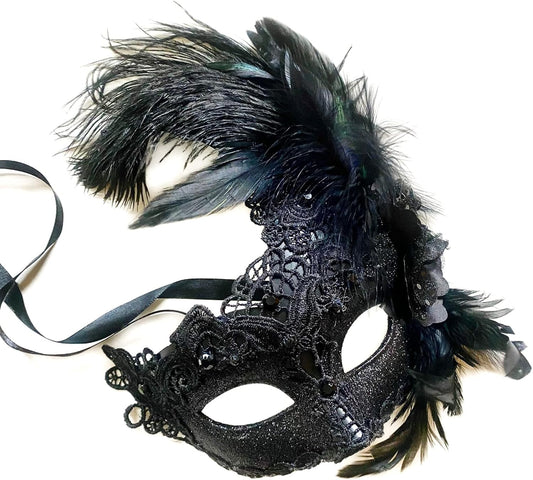 MasqStudio Brocade Lace Masquerade Ball Mask Burlesque Mardi Gras Birthday Prom Wedding Party