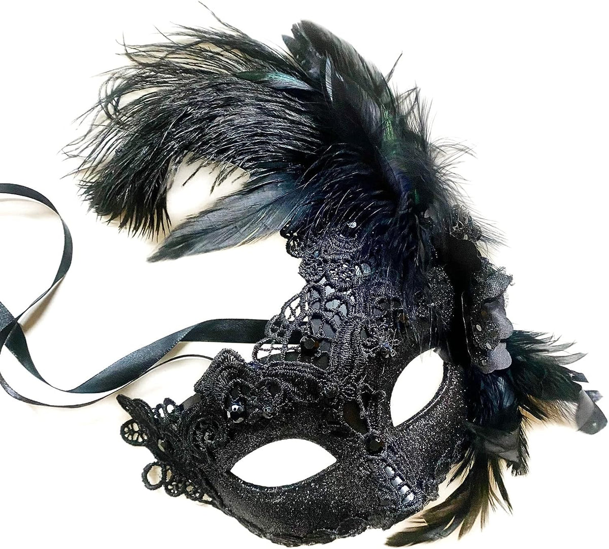 Brocade Lace Masquerade Ball Mask for Burlesque Mardi Gras Birthday Prom Wedding Party