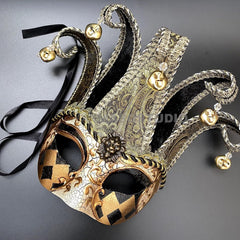 Unisex Mens Mardi Gras Vintage Harlequins Masquerade Jolly Jester Mask Cosplay Dance Birthday Carnival Party