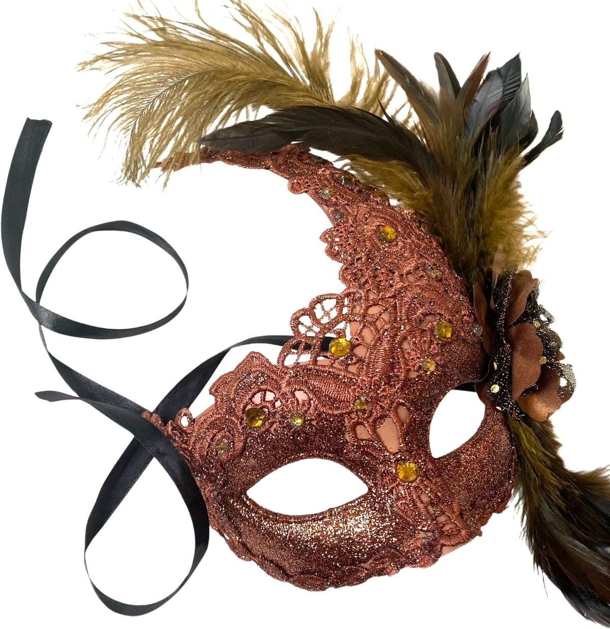 Brocade Lace Masquerade Ball Mask Burlesque Mardi Gras Birthday Prom Wedding Party