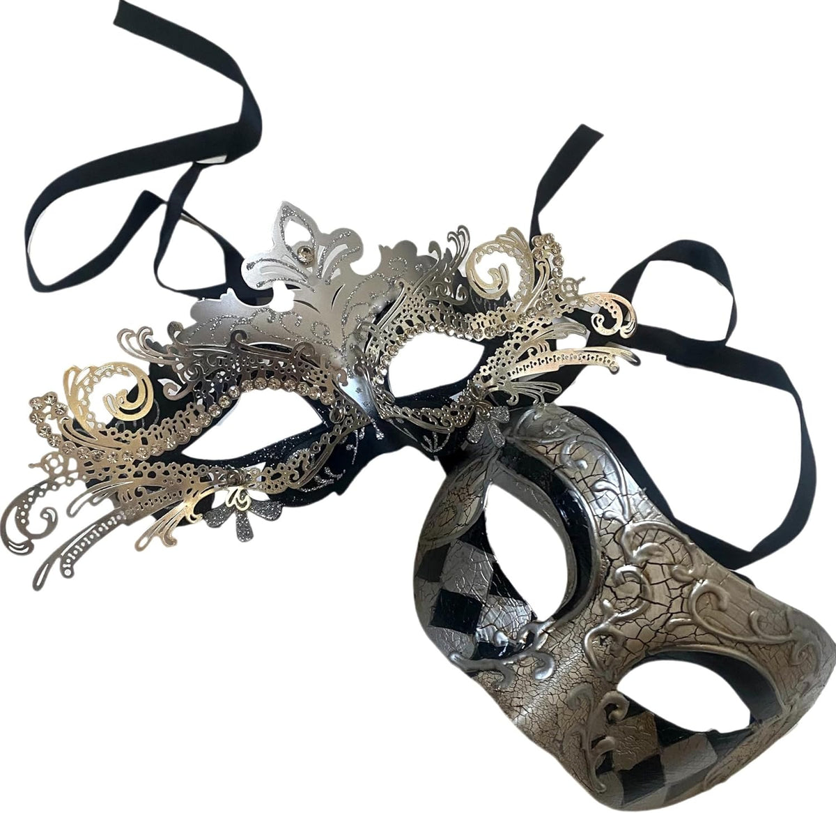 Masquerade Ball Mask Pair Dance Prom Burlesque Graduation Steampunk Birthday Anniversary Christmas New Year Party Wear