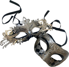 Masquerade Ball Mask Pair Dance Prom Burlesque Graduation Steampunk Birthday Anniversary Christmas New Year Party Wear