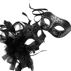 MASQ Brocade Lace Masquerade Ball Mask Pair Burlesque Mardi Gras Birthday Prom Wedding Party